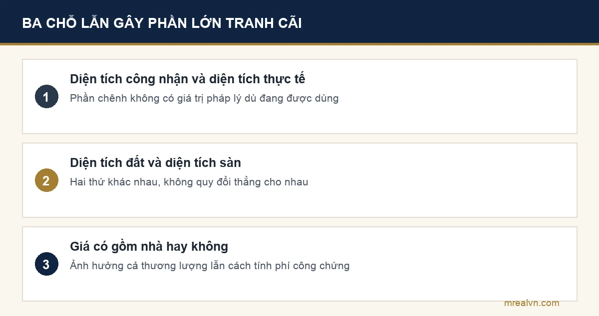 Sơ đồ ba con số hay bị lẫn khi tính giá đất