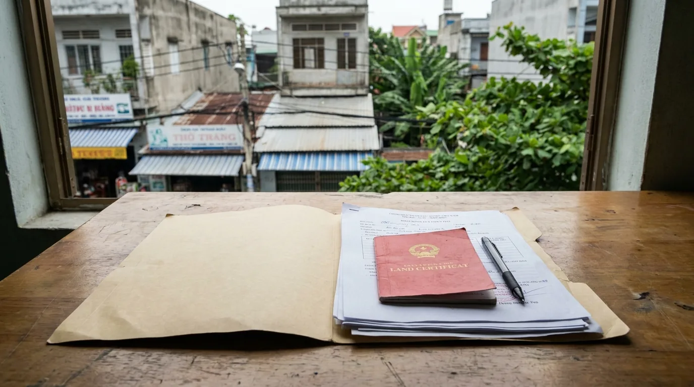 Bộ hồ sơ xin chuyển mục đích gồm bìa kẹp, các mẫu đơn và cuốn giấy chứng nhận