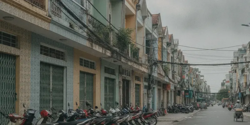 Dãy nhà phố mặt tiền trên một tuyến đường khu dân cư tại TP.HCM