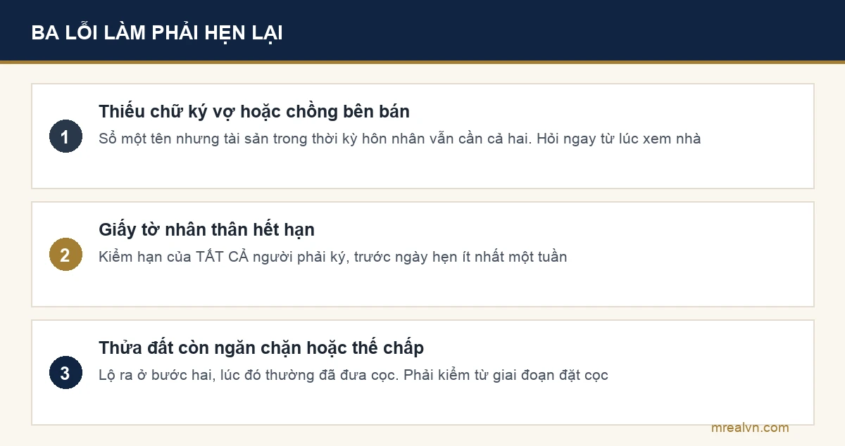 Sơ đồ ba lỗi thường làm hỏng buổi công chứng hợp đồng nhà đất