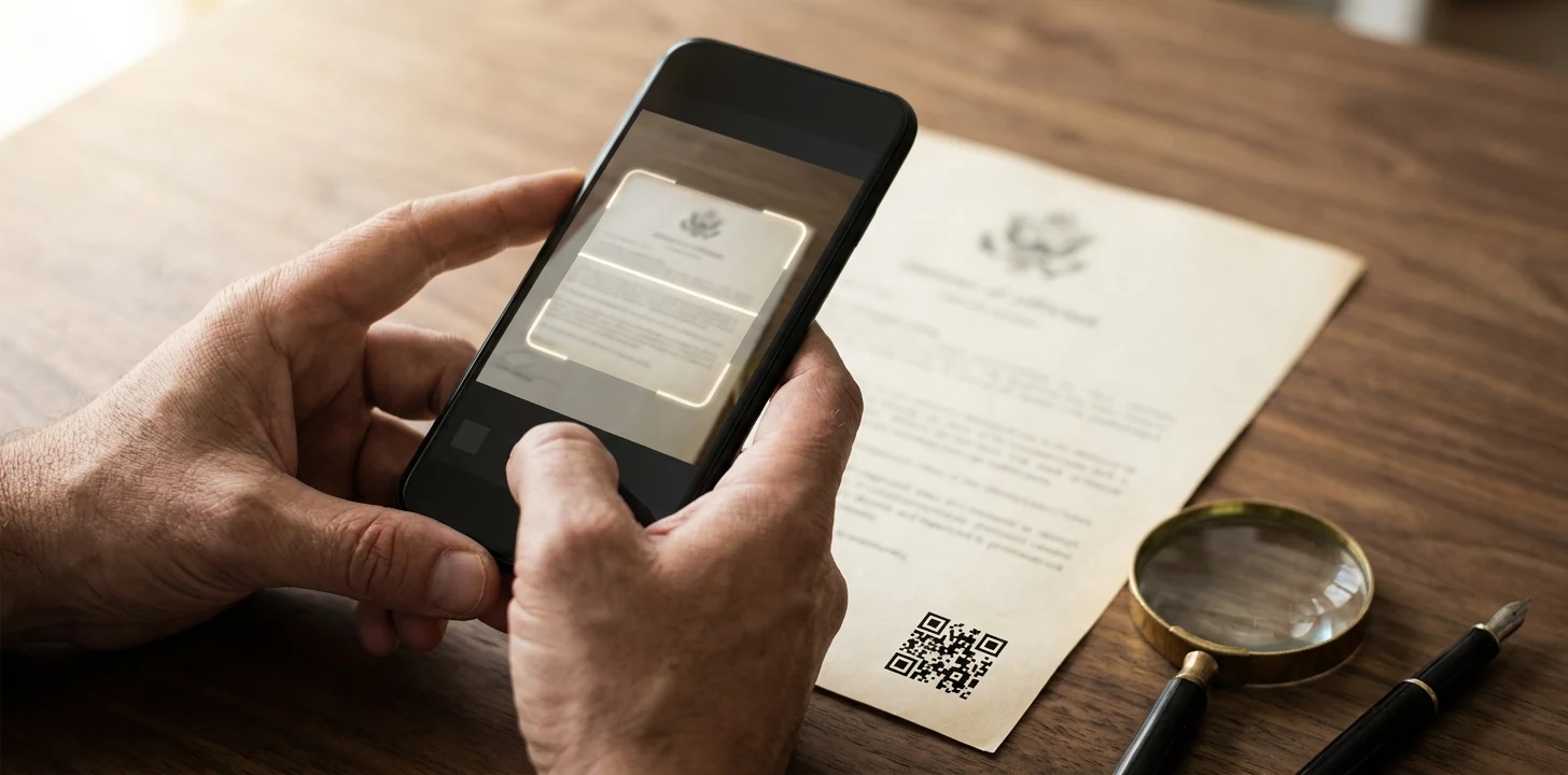 Kiểm tra mã QR trên giấy chứng nhận quyền sử dụng đất bằng điện thoại