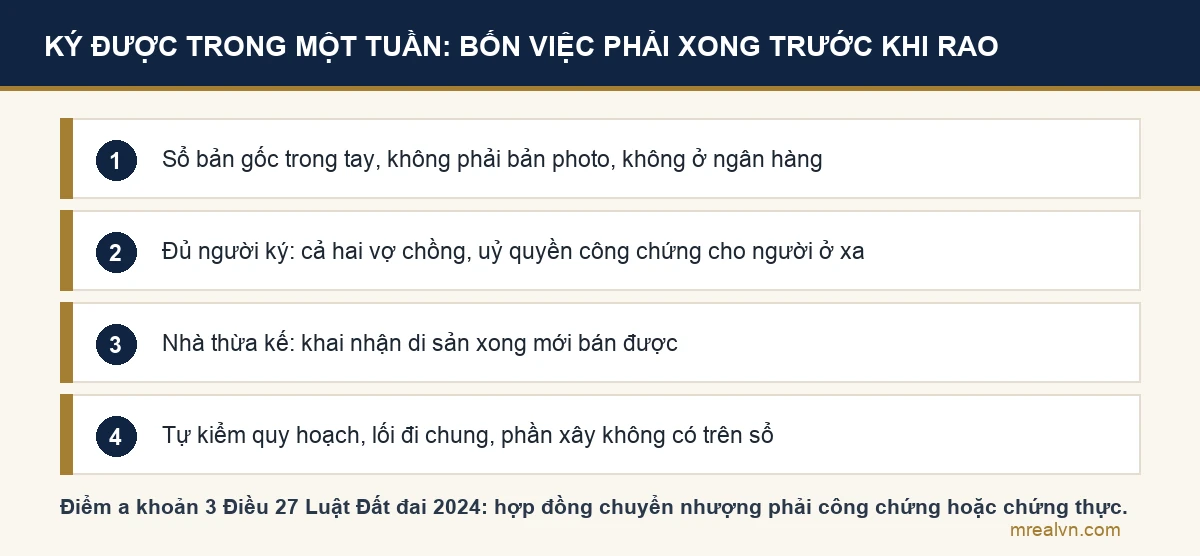 Bốn việc chuẩn bị hồ sơ để ký được trong một tuần