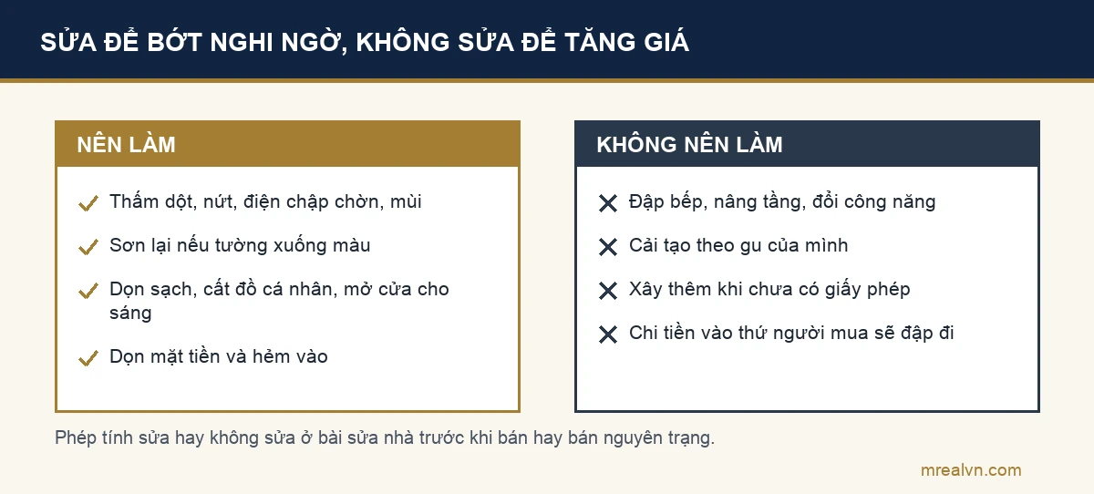 Sửa gì và không sửa gì trước khi rao bán nhà