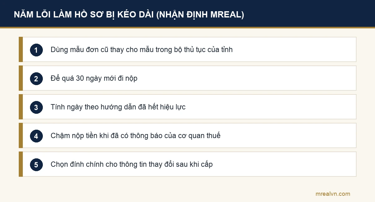 Năm lỗi thường làm hồ sơ đăng ký biến động đất đai bị kéo dài, nhận định của MREAL