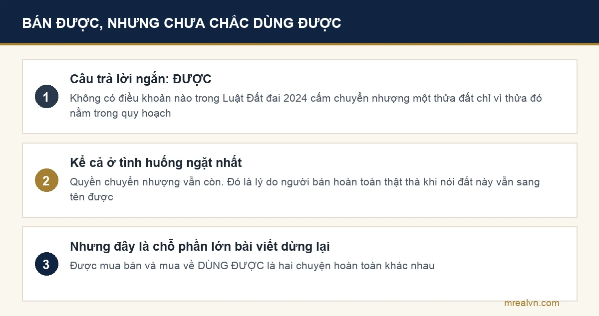 Sơ đồ giải đáp đất dính quy hoạch có mua bán được không và khác biệt với dùng được