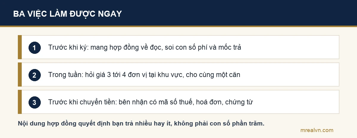 Ba việc làm được ngay trước khi ký hợp đồng dịch vụ môi giới