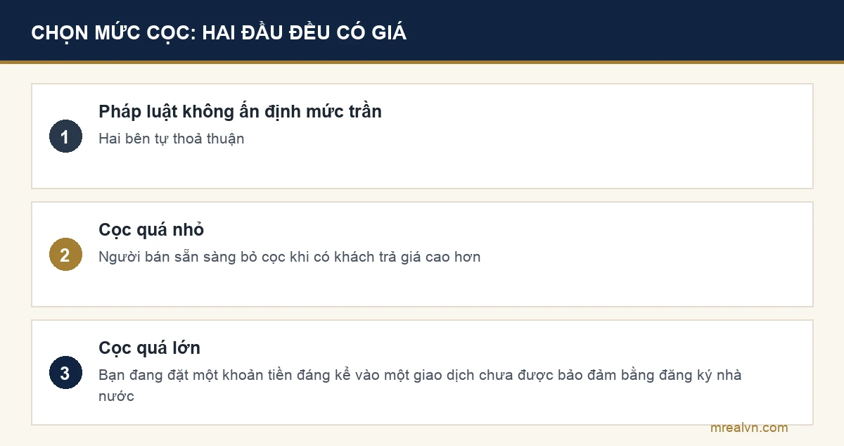 Sơ đồ nguyên tắc chọn mức tiền đặt cọc khi mua đất