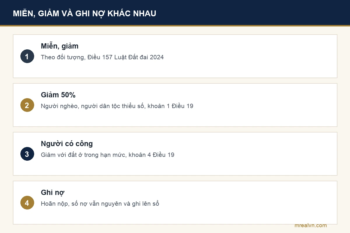 Phân biệt miễn, giảm và ghi nợ tiền sử dụng đất khi cấp sổ đỏ lần đầu