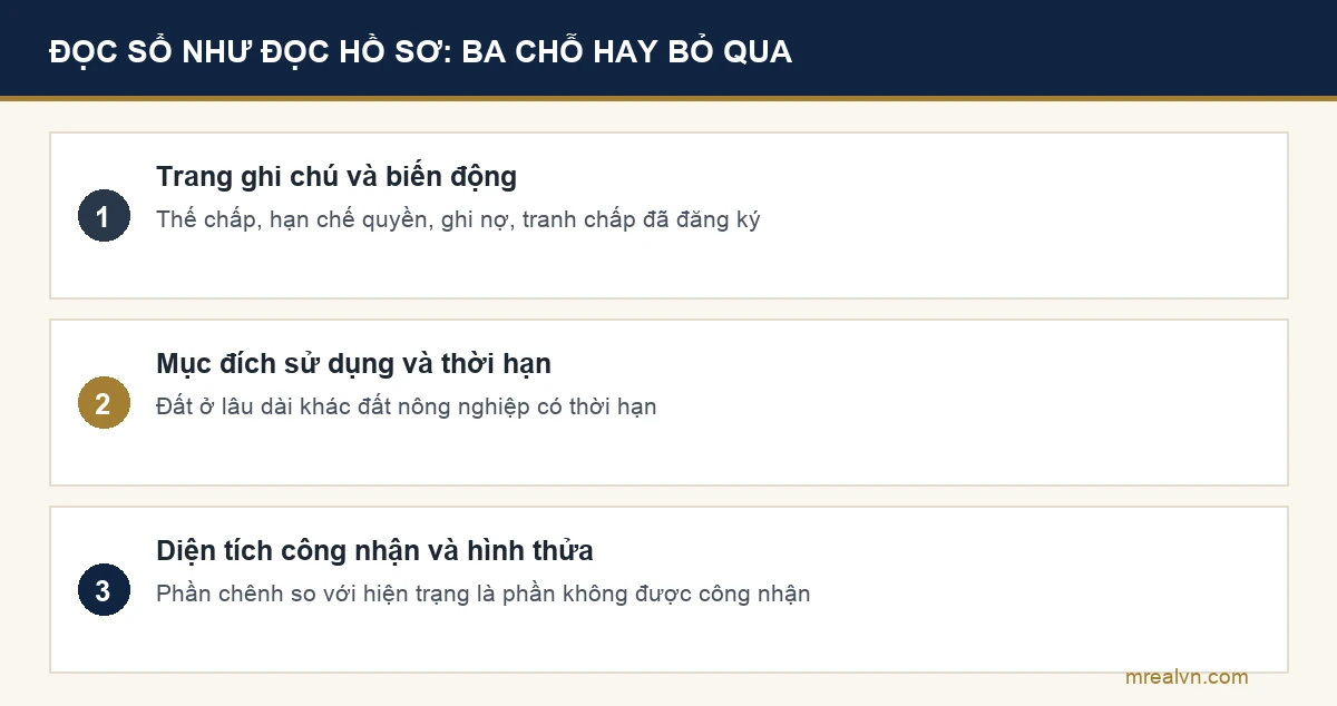 Ba chỗ trên sổ người mua lần đầu hay bỏ qua