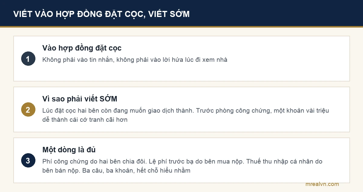 Sơ đồ nên viết thoả thuận chia phí vào đâu để khỏi tranh cãi