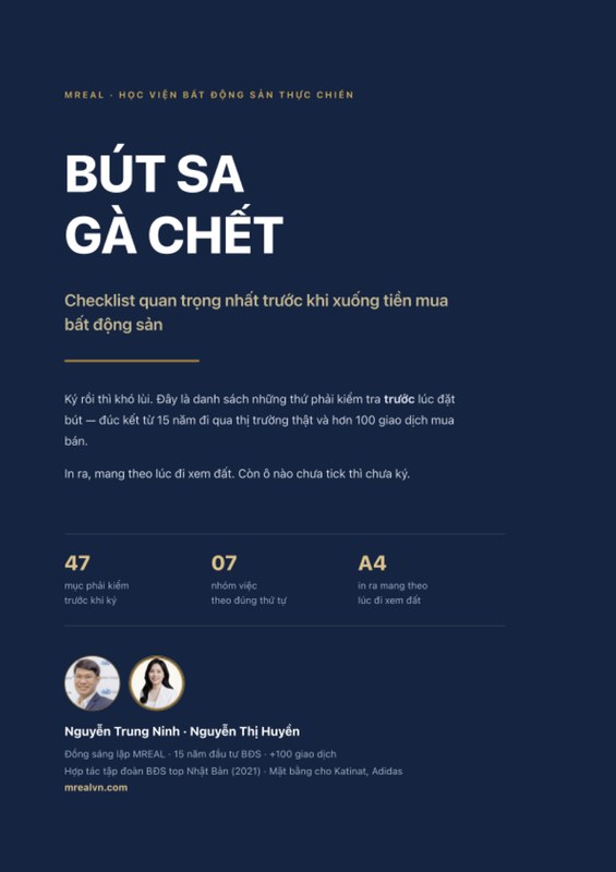 Checklist Bút sa gà chết — 47 mục phải kiểm trước khi ký