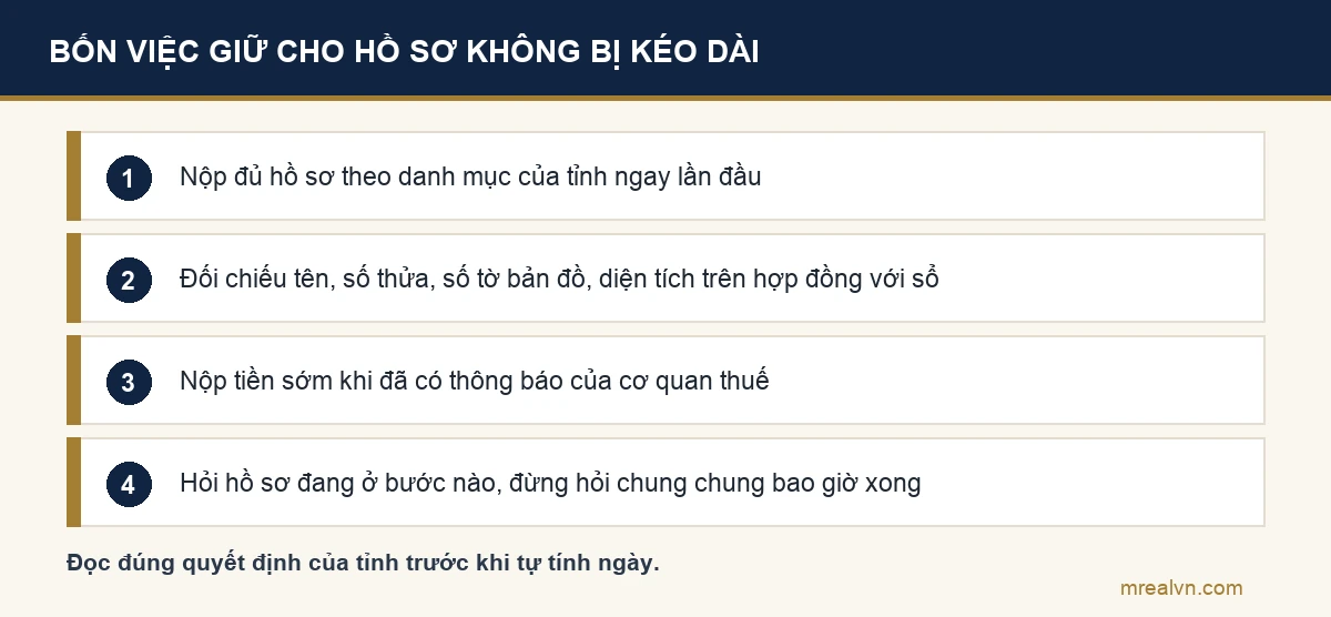 Bốn việc cần làm để hồ sơ sang tên sổ đỏ không bị kéo dài