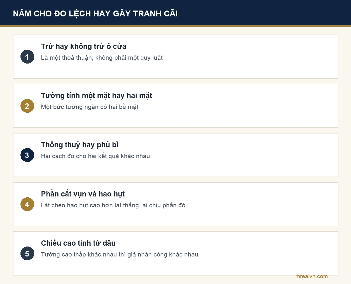 Sơ đồ năm cách đo khối lượng làm số tiền quyết toán sửa nhà khác đi