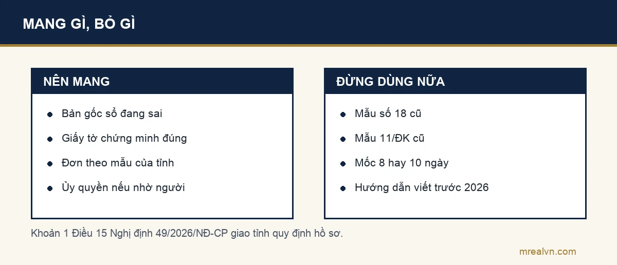 So sánh giấy tờ nên mang khi xin đính chính sổ đỏ năm 2026 với các mẫu và mốc cũ không nên dùng nữa như Mẫu số 18, Mẫu 11/ĐK, mốc 8 hay 10 ngày